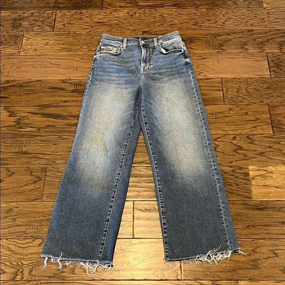 7 For All Mankind Denim - 7 For All Mankind Women's Wide Leg Flare Jeans in Medium Blue